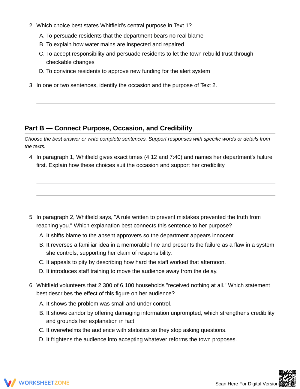 Ready Purpose & Credibility Worksheet | Grade 11 English III - Page 4