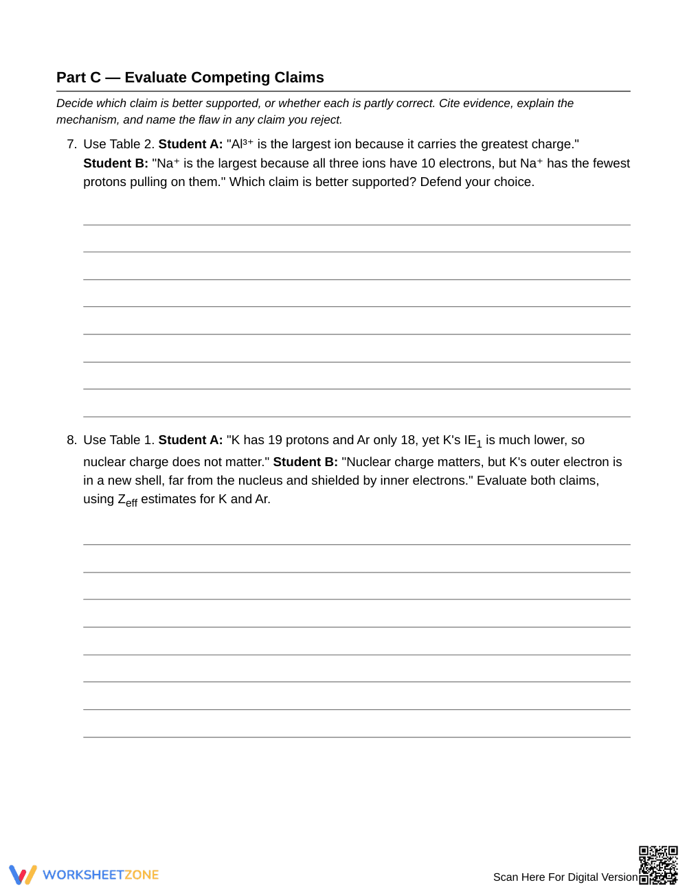 Printable Electron Structure Worksheet | Grade 11 Chemistry - Page 5
