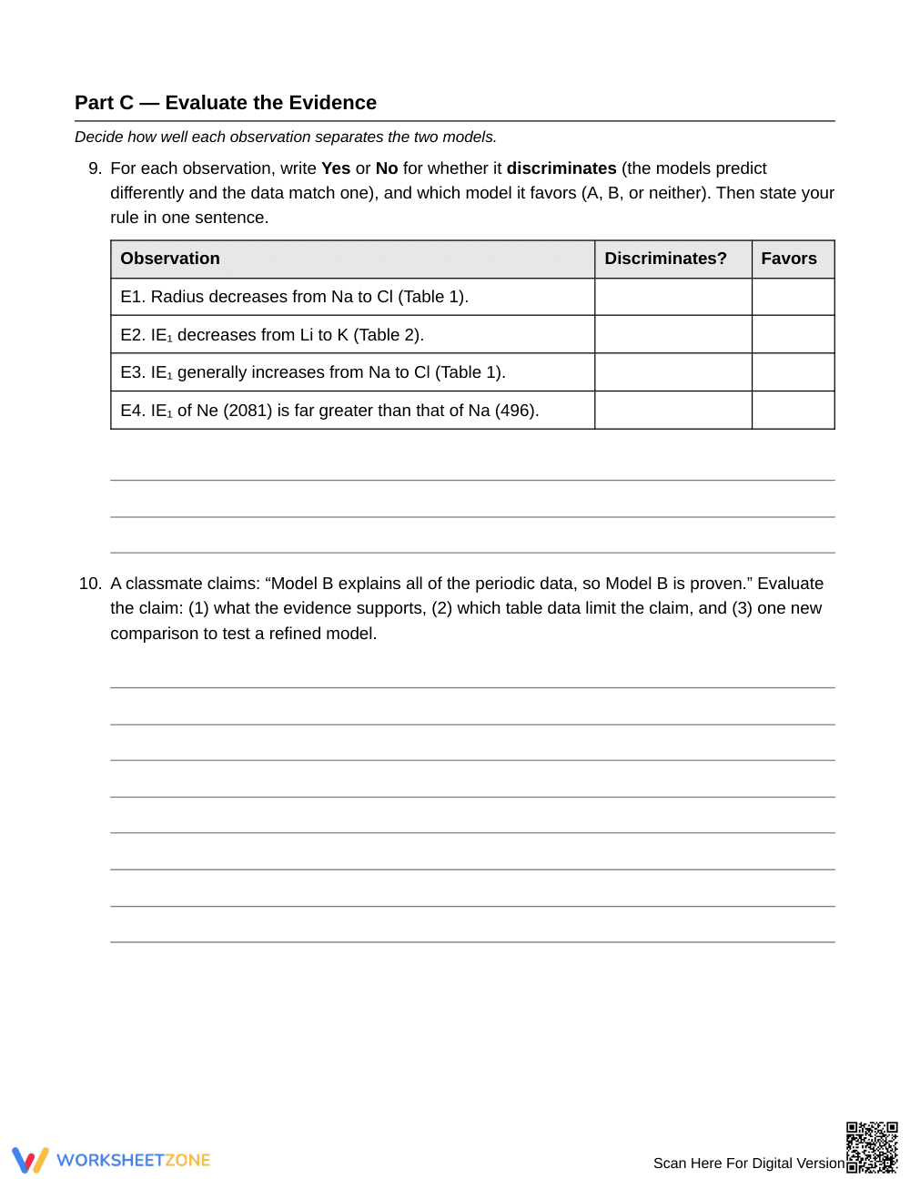 Printable Atomic Attraction Worksheet | Grade 11 Chemistry - Page 5
