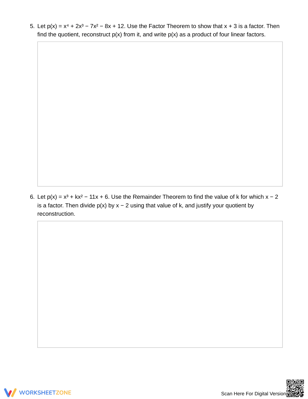 Essential Reconstruction Worksheet | Grade 11 Algebra II - Page 4
