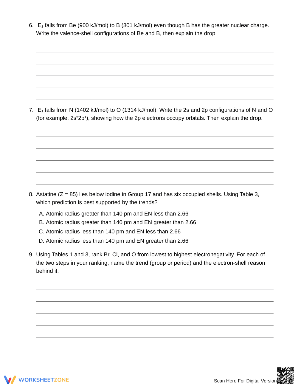 Ready Periodic Trends Check Worksheet | Grade 11 Chemistry - Page 4