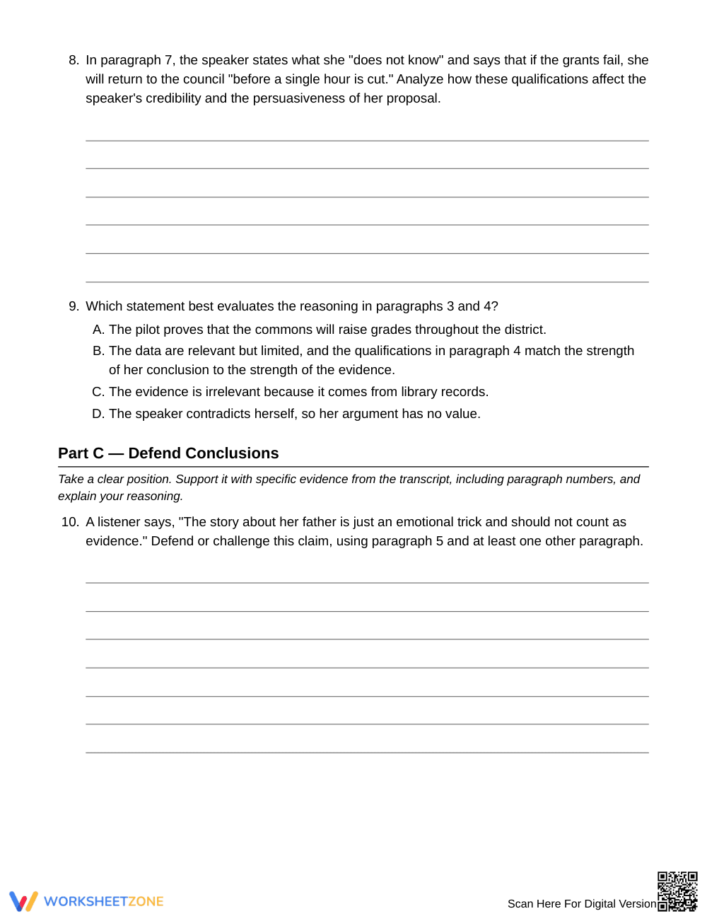 Free Appeals & Qualifiers Worksheet | Grade 11 English III - Page 5
