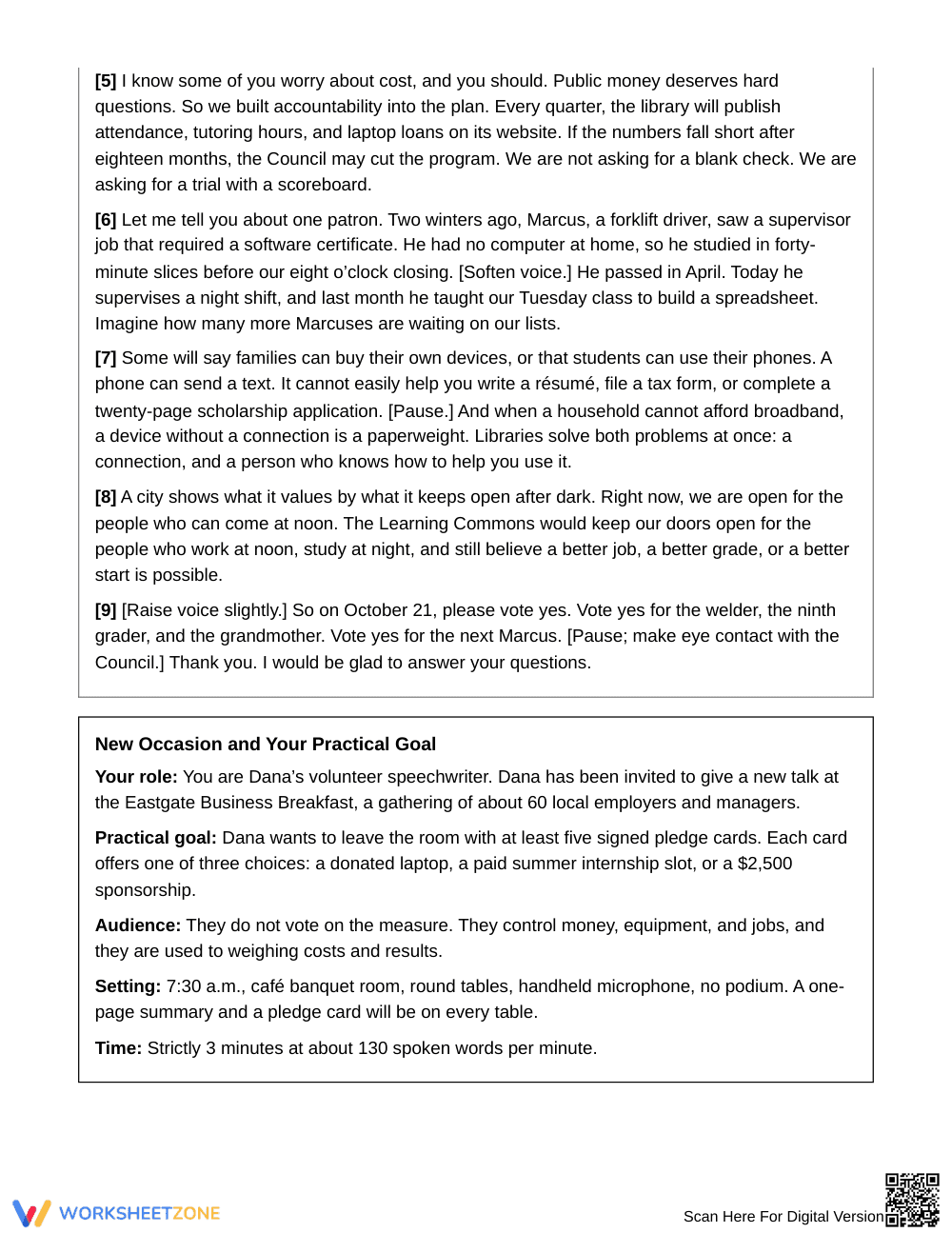Ready Speech Restructuring Worksheet | Grade 11 English III - Page 2