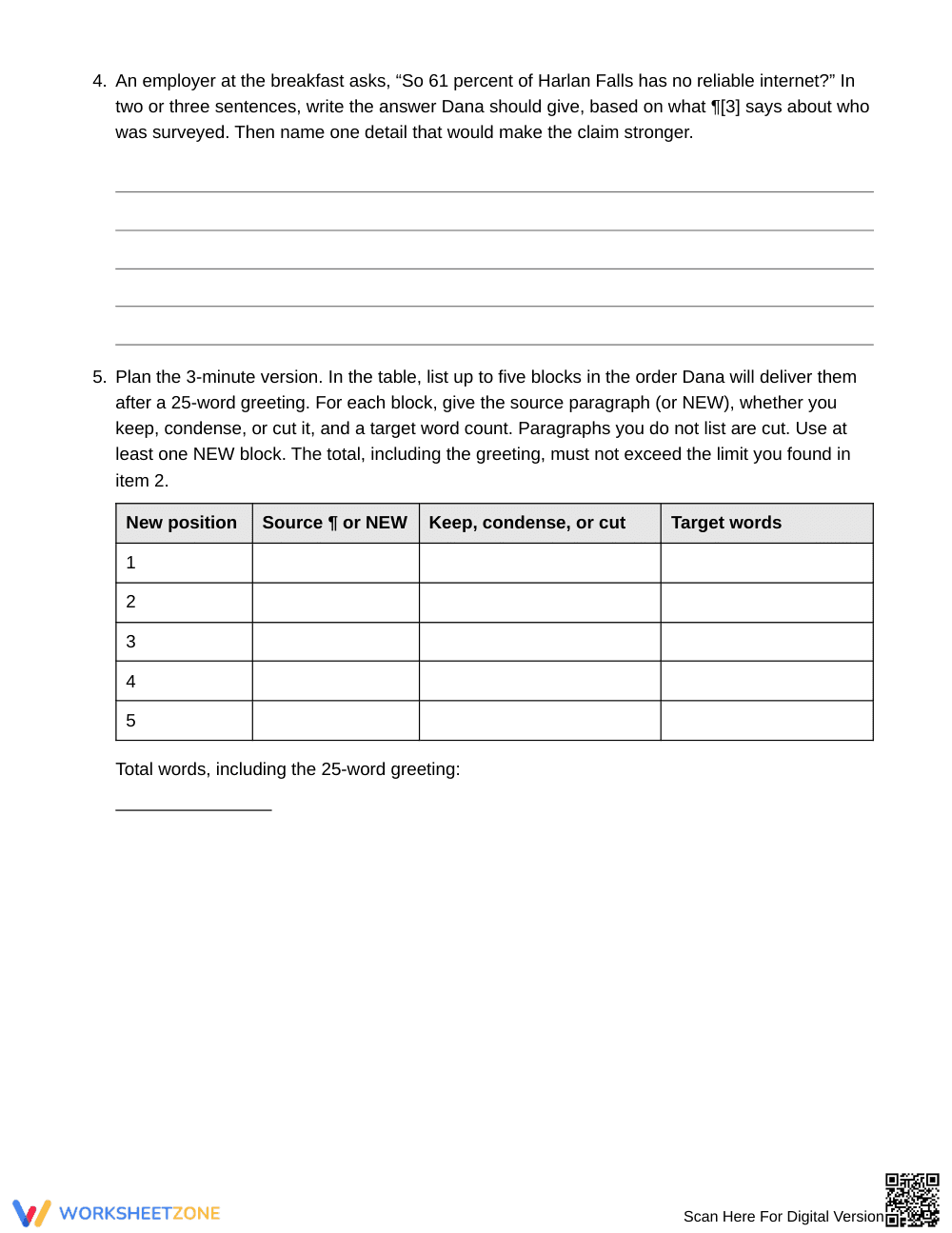 Ready Speech Restructuring Worksheet | Grade 11 English III - Page 4