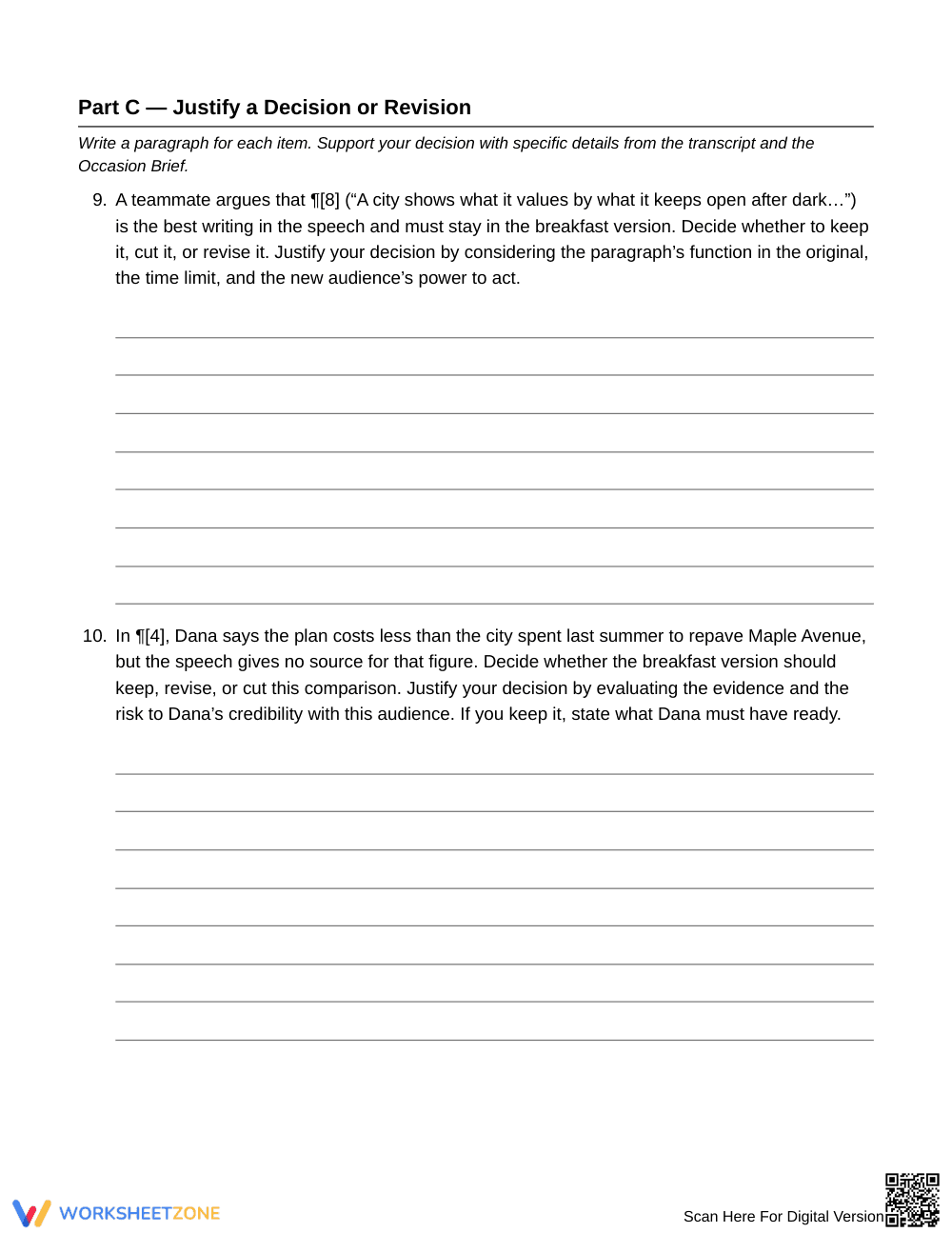 Ready Speech Restructuring Worksheet | Grade 11 English III - Page 6