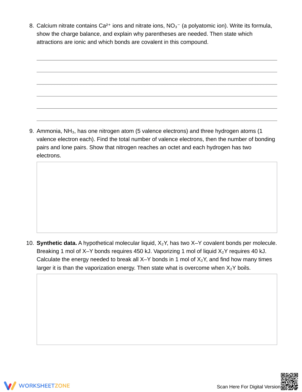 Printable Bonding Models Worksheet | Grade 11 Chemistry - Page 4