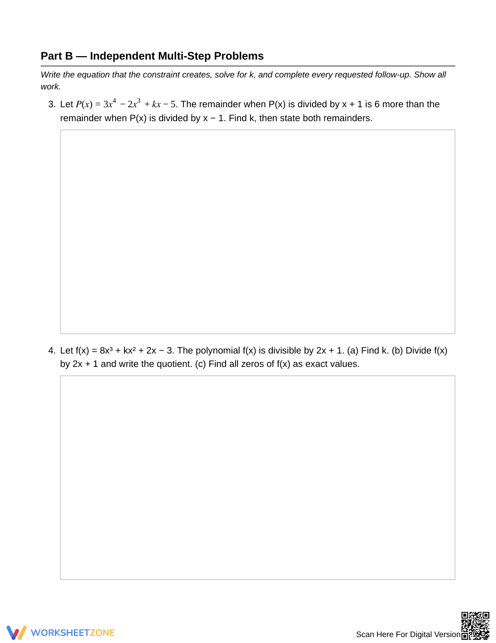 Ready Missing Coefficient Worksheet | Grade 11 Algebra II - Page 3