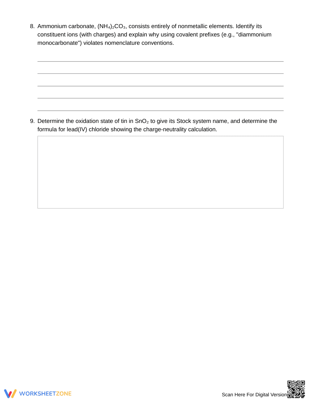 Essential Naming Compounds Worksheet | Grade 11 Chemistry - Page 4