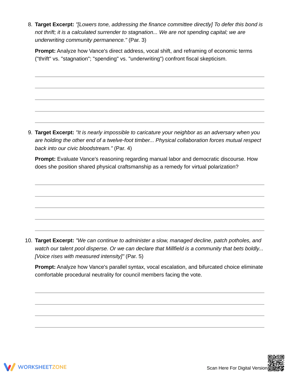 Ready Rhetorical Analysis Worksheet | Grade 11 English III - Page 6
