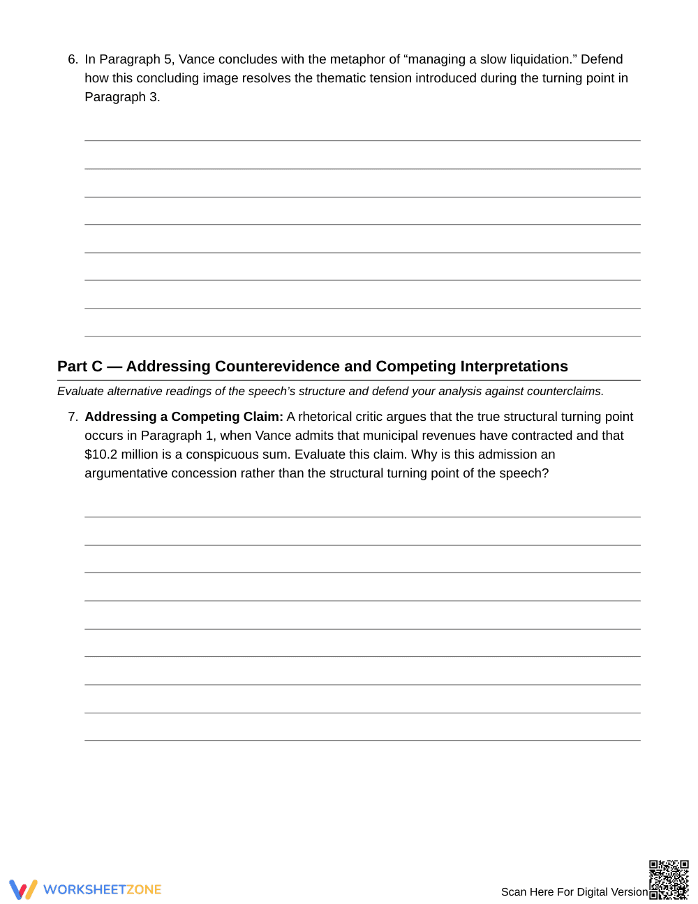 Aligned Rhetorical Pivot Worksheet | Grade 11 English III - Page 5