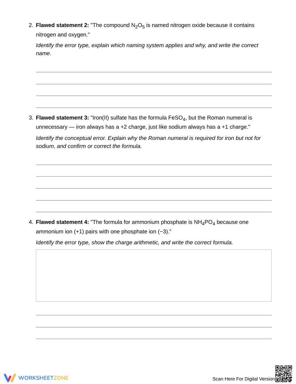 Ready Formula & Naming Error Worksheet | Grade 11 Chemistry - Page 3