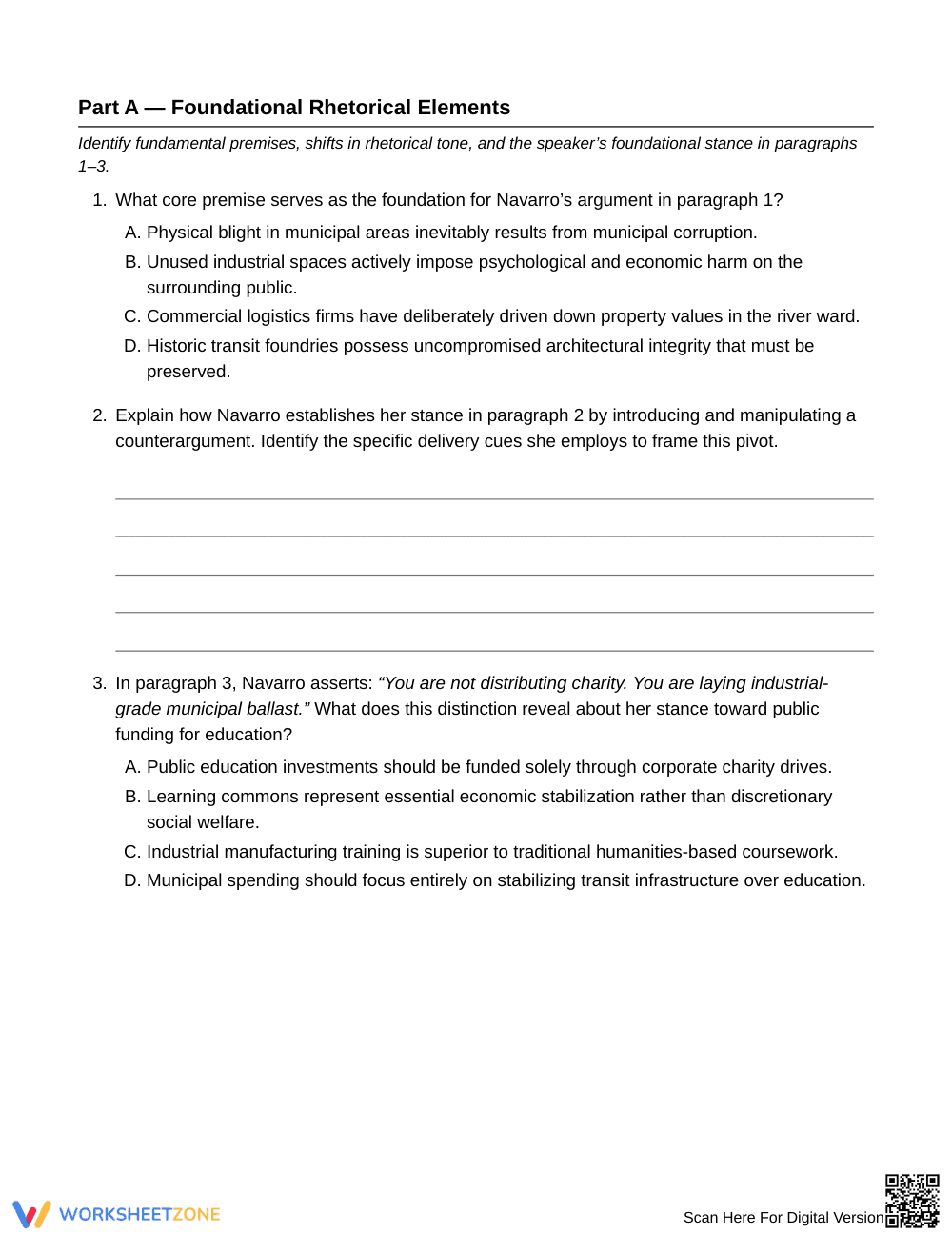Complete Speech Analysis Worksheet | Grade 11 English III - Page 3