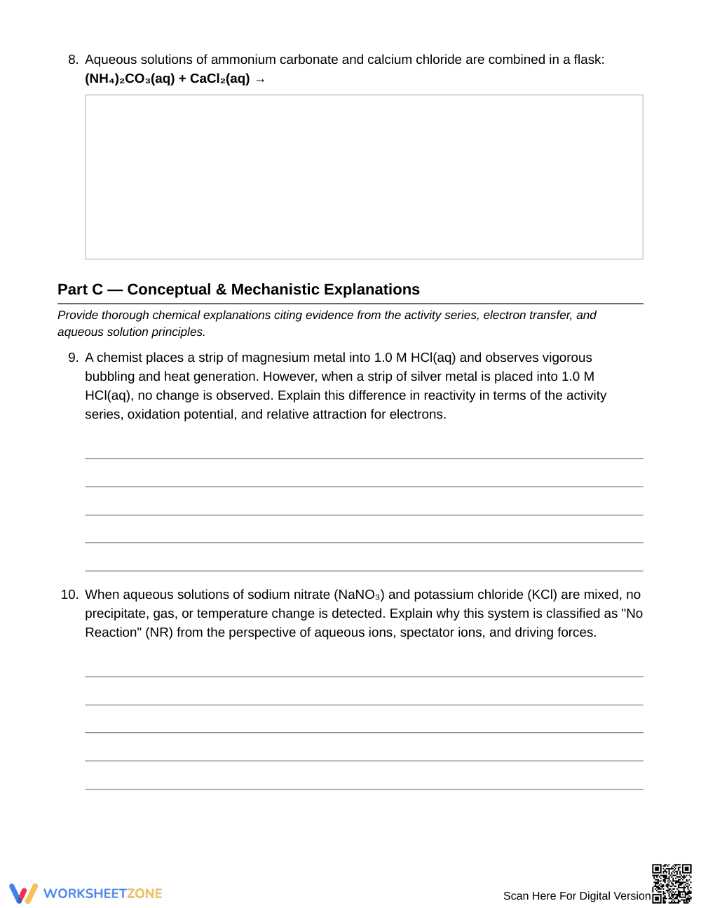 Complete Predicting Products Worksheet | Grade 11 Chemistry - Page 5