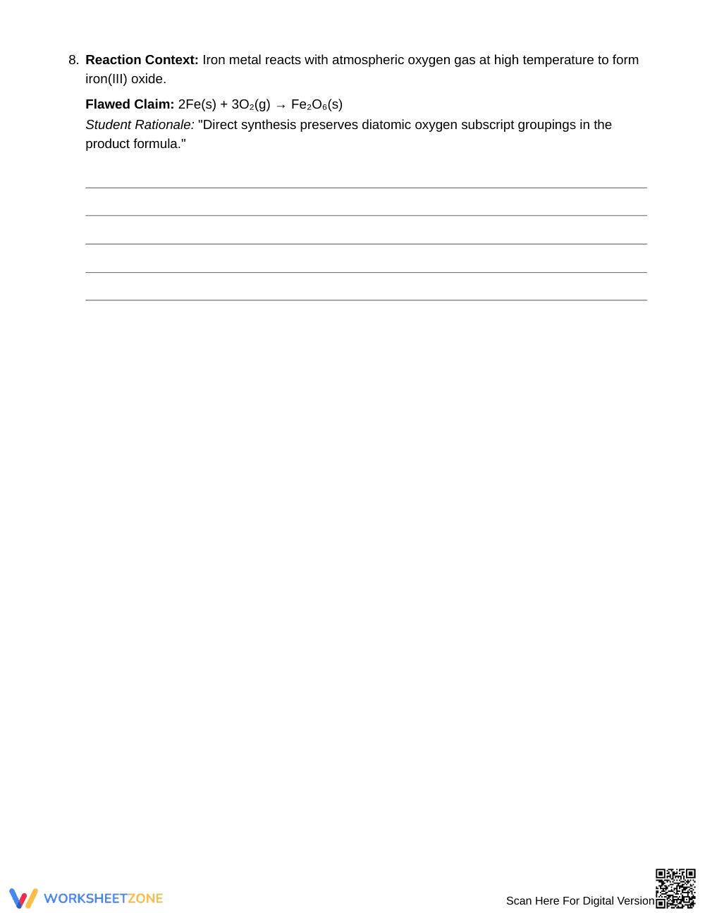 Complete Product Prediction Worksheet | Grade 11 Chemistry - Page 5