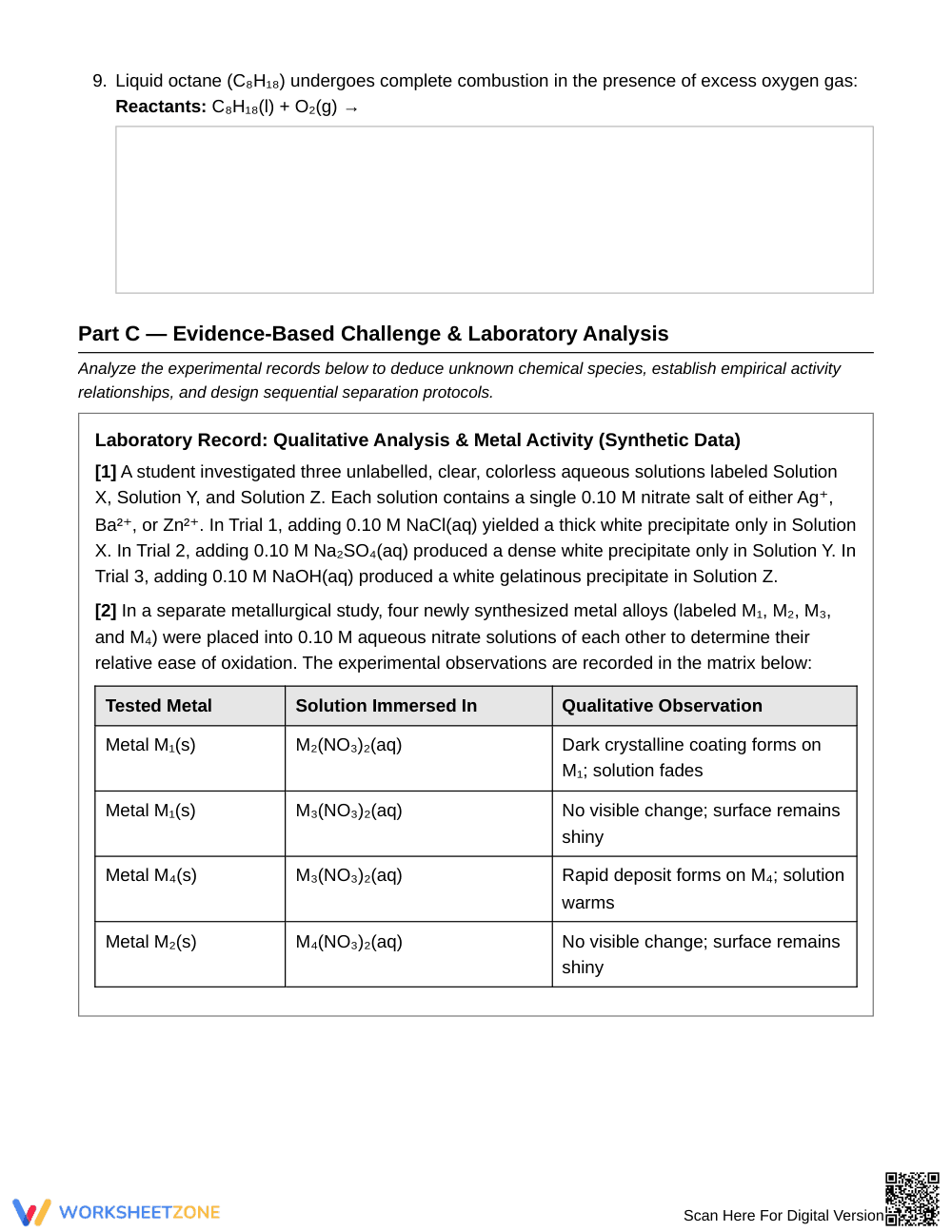 Complete Reaction Prediction Worksheet | Grade 11 Chemistry - Page 4