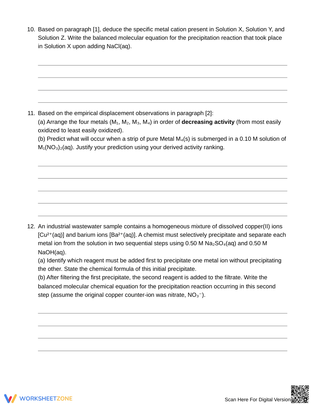 Complete Reaction Prediction Worksheet | Grade 11 Chemistry - Page 5