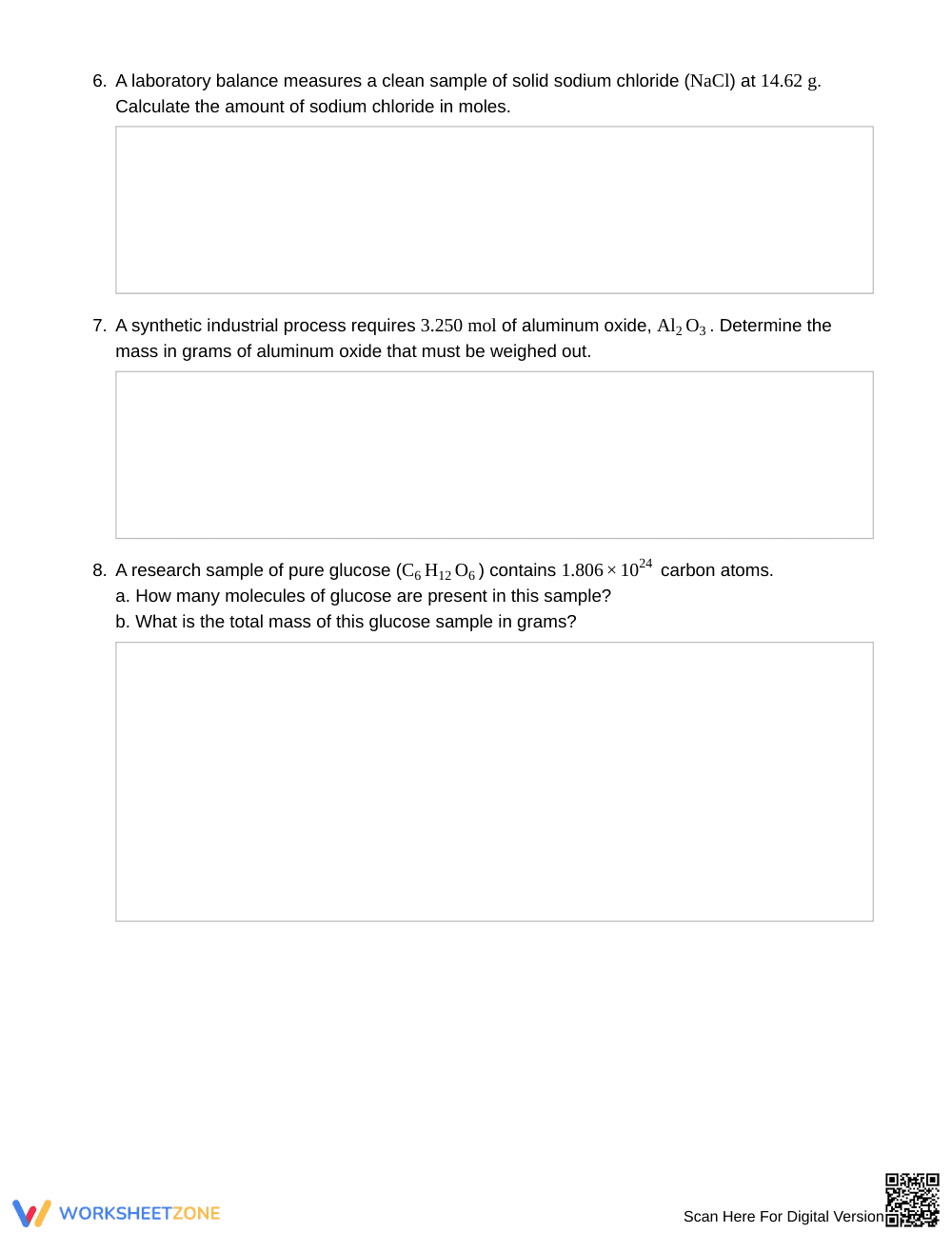 Essential Moles & Molar Mass Worksheet | Grade 11 Chemistry - Page 3