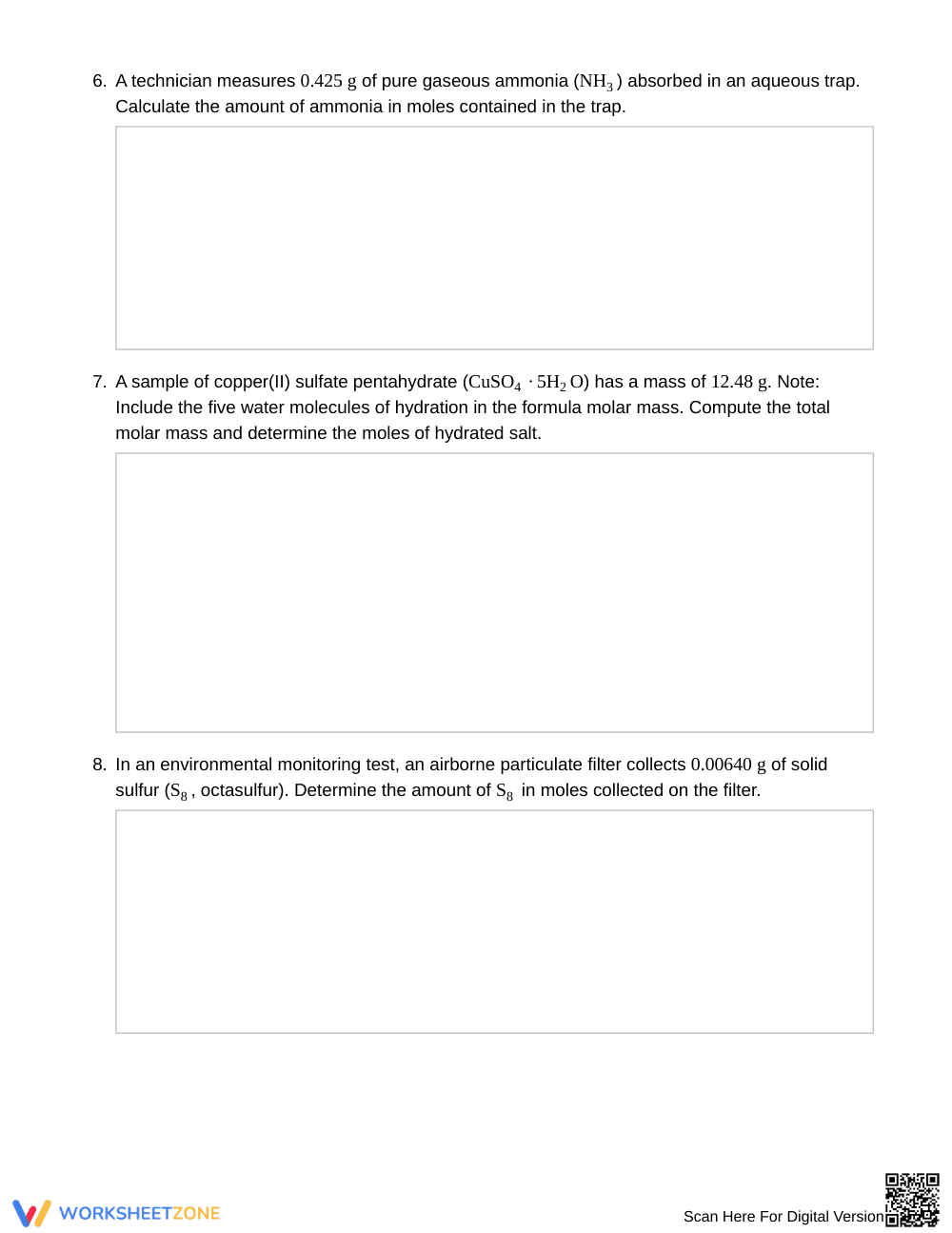 Essential Mass to Moles Worksheet | Grade 11 Chemistry - Page 4