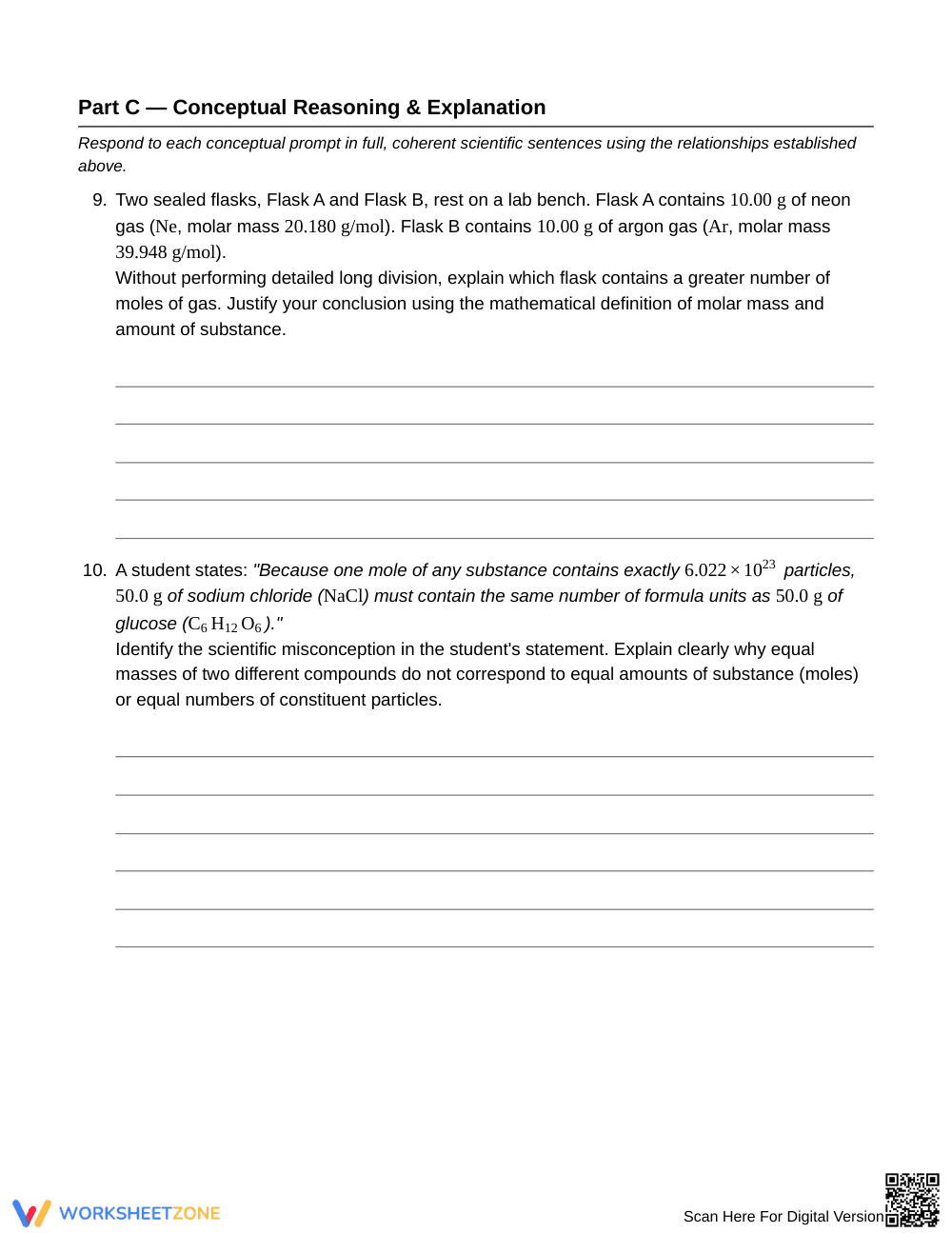 Essential Mass to Moles Worksheet | Grade 11 Chemistry - Page 5