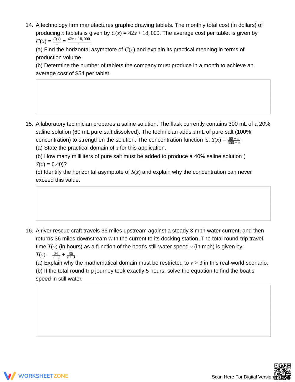 Complete Rational Functions Worksheet | Grade 11 Algebra II - Page 5