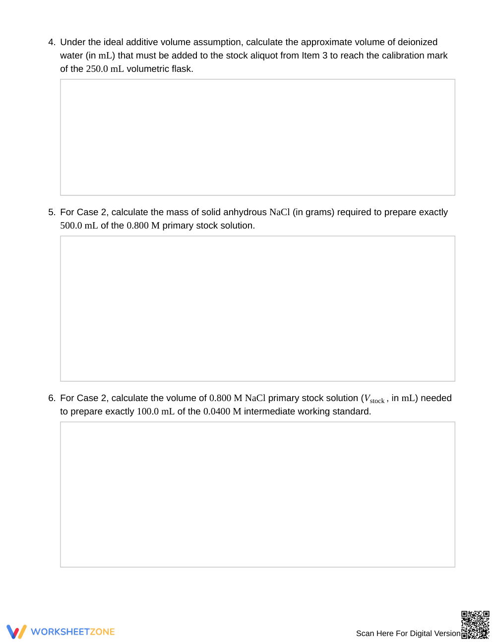 Ready Molarity & Dilution Worksheet | Grade 11 Chemistry - Page 3