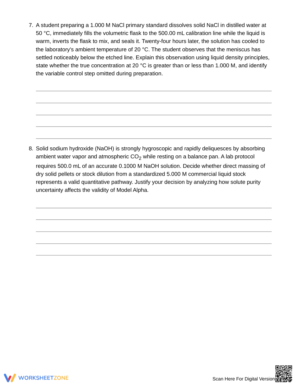 Complete Molarity & Dilution Worksheet | Grade 11 Chemistry - Page 5