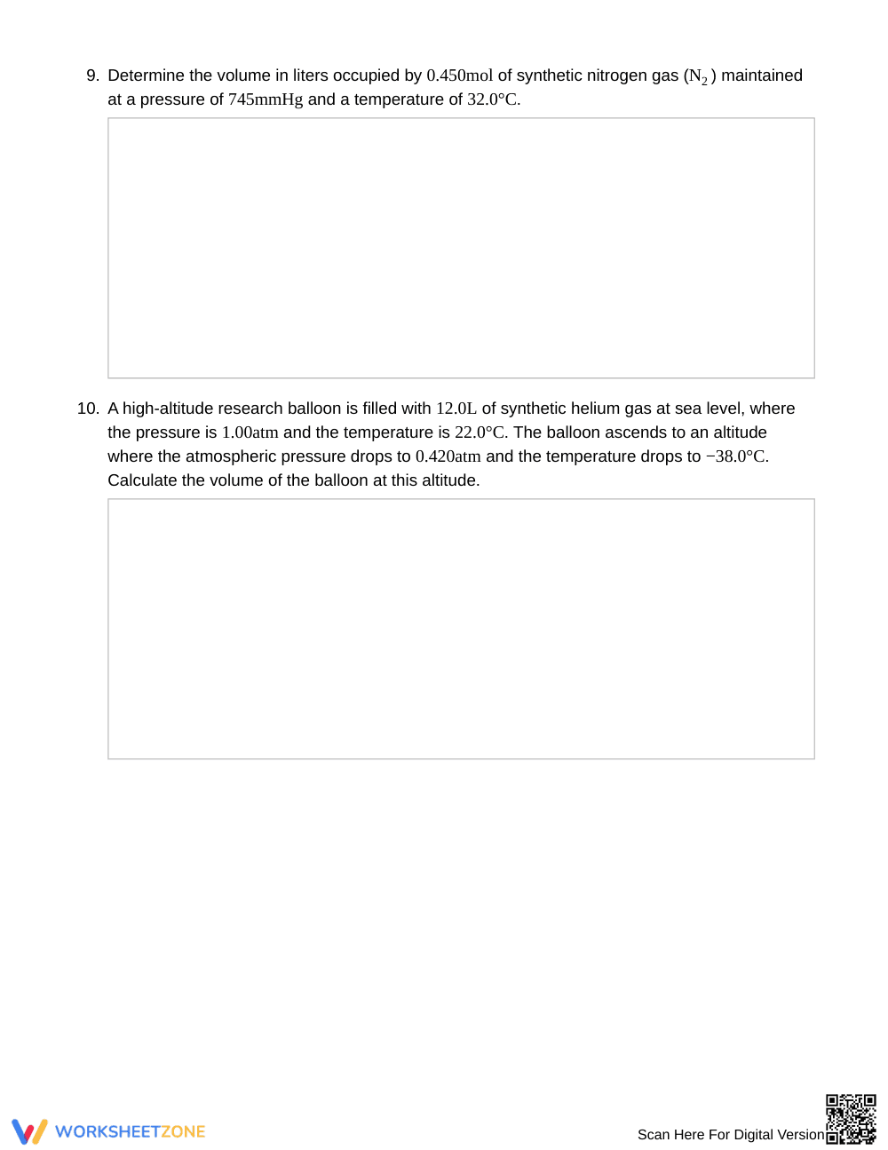 Essential Gas Variables Worksheet | Grade 11 Chemistry - Page 4