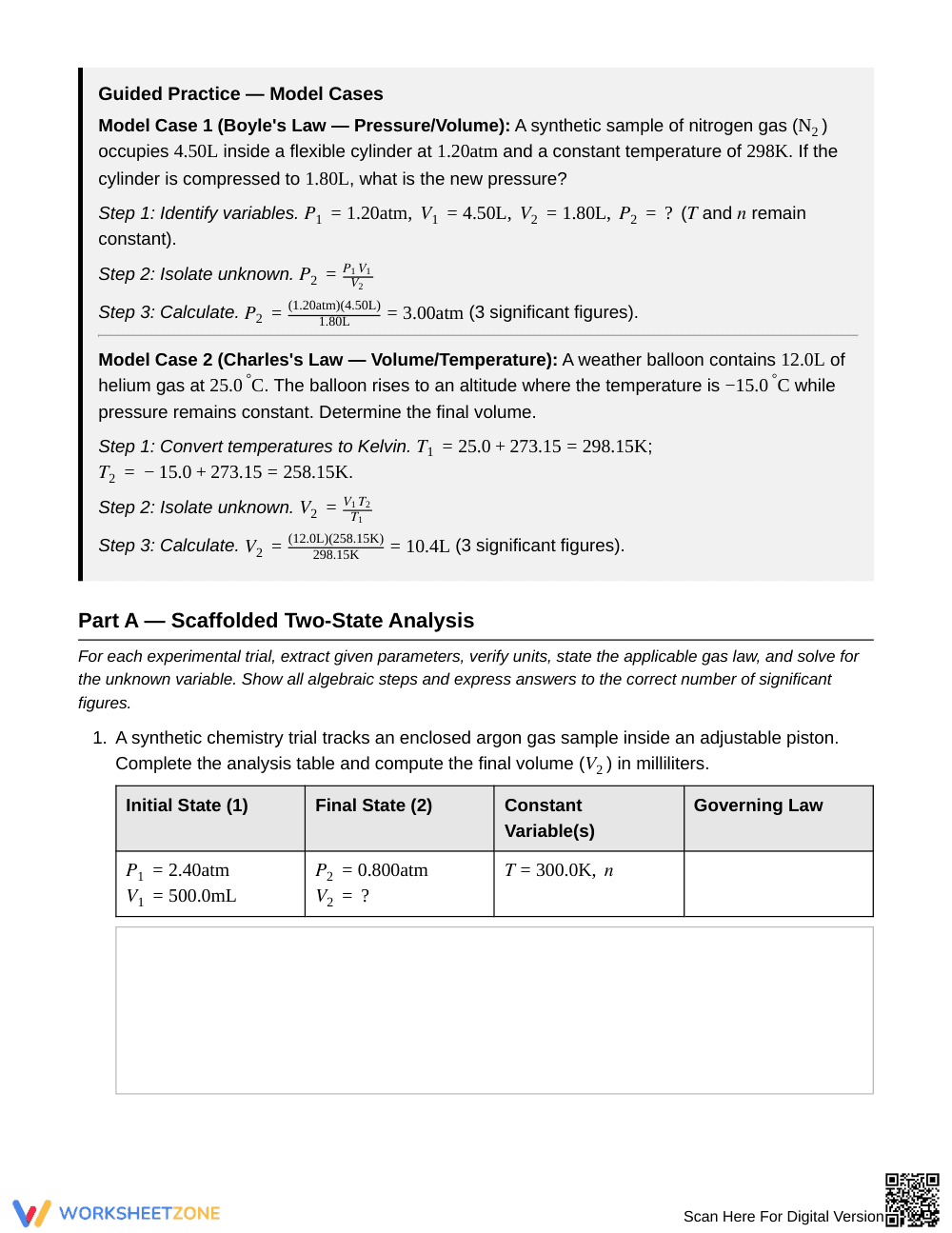 Essential Gas Laws Worksheet | Grade 11 Chemistry - Page 2
