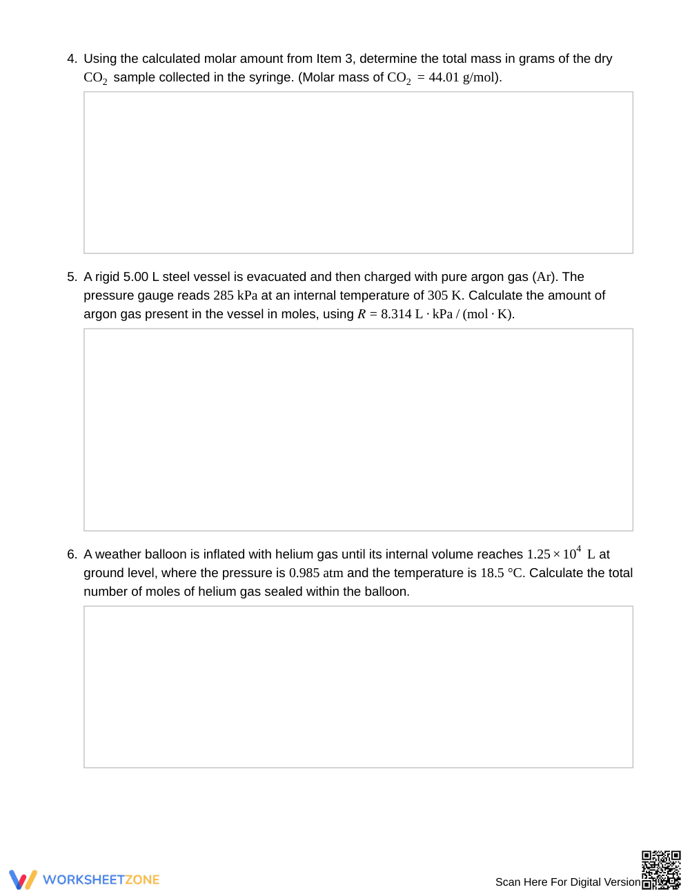 Essential Ideal Gas Law Worksheet | Grade 11 Chemistry - Page 3