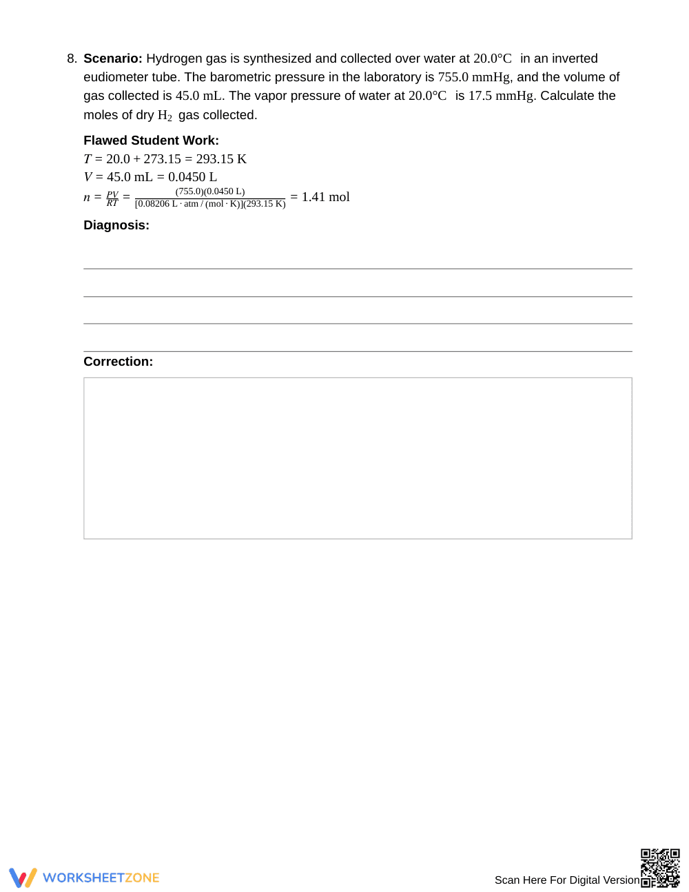 Essential Gas Law Unit Errors Worksheet | Grade 11 Chemistry - Page 6