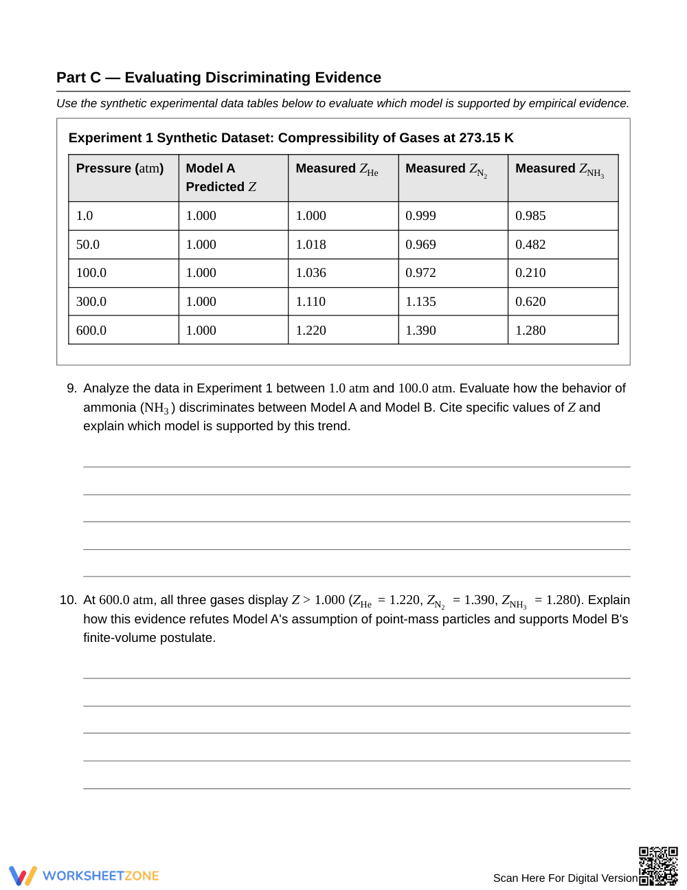 Essential Ideal Gas Model Worksheet | Grade 11 Chemistry - Page 5