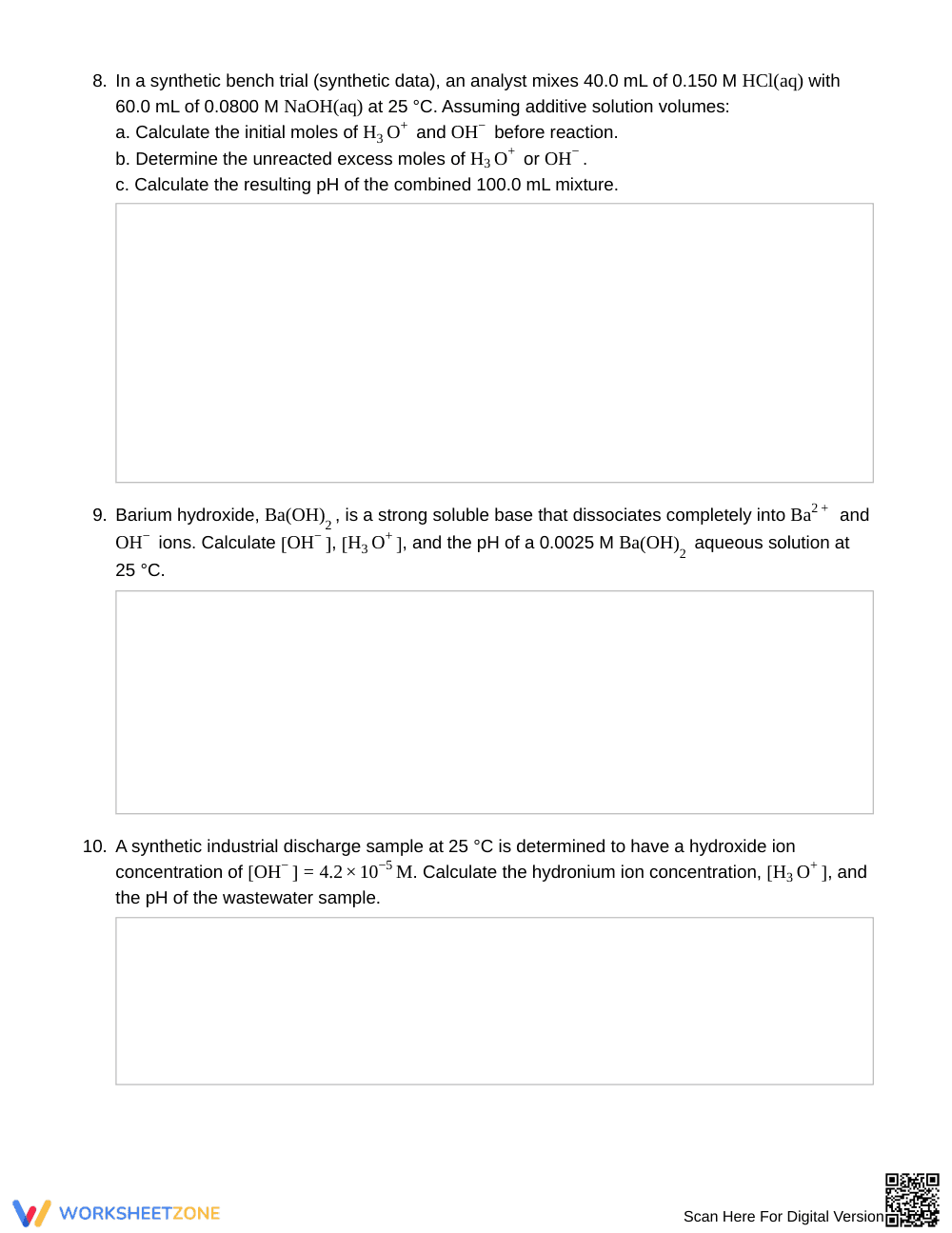 Complete Acids, Bases & pH Worksheet | Grade 11 Chemistry - Page 4
