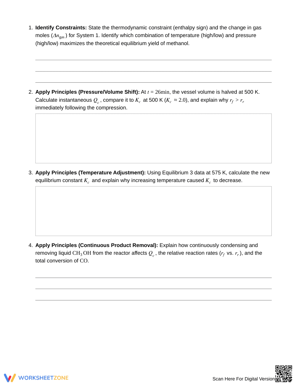 Free Equilibrium Adjustment Worksheet | Grade 11 Chemistry - Page 2