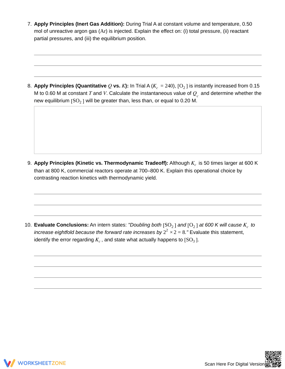 Free Equilibrium Adjustment Worksheet | Grade 11 Chemistry - Page 4