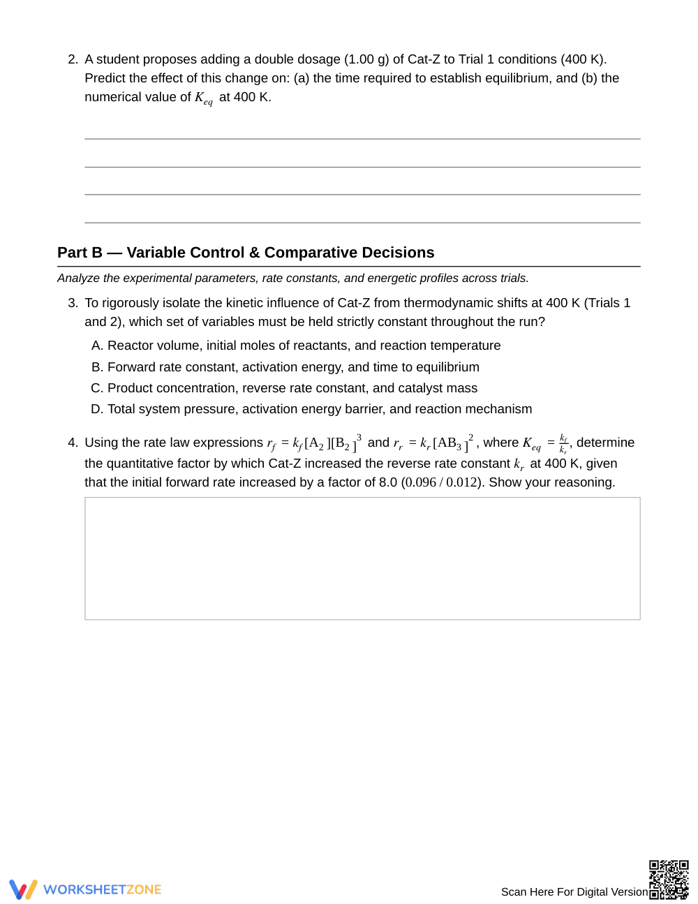 Ready Catalyst & Temp Effects Worksheet | Grade 11 Chemistry - Page 3