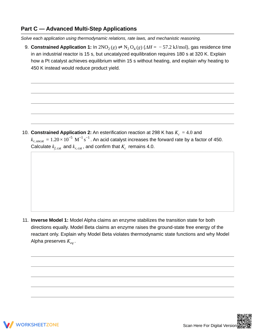 Ready Rates & Equilibrium Worksheet | Grade 11 Chemistry - Page 4