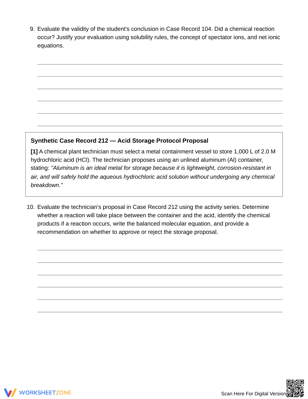 Complete Reaction Prediction Worksheet | Grade 11 Chemistry - Page 5