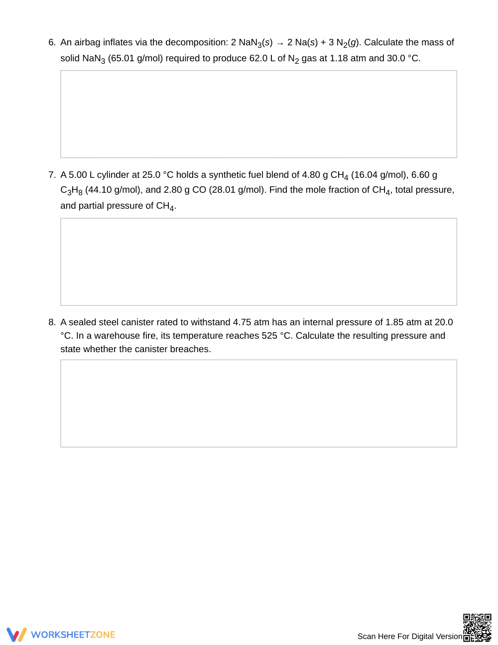 Essential Gas Laws Worksheet | Grade 11 Chemistry - Page 3