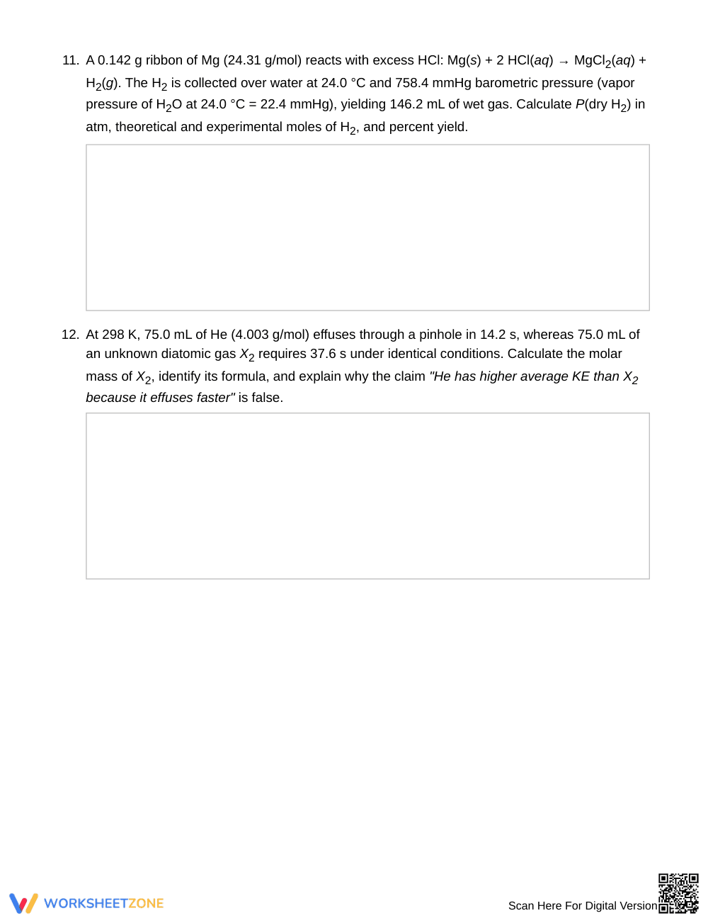 Essential Gas Laws Worksheet | Grade 11 Chemistry - Page 5