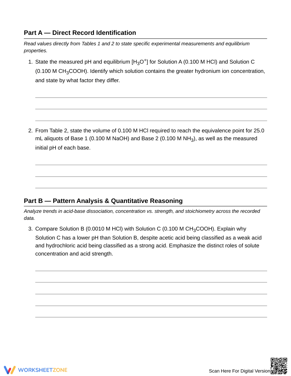 Complete pH & Concentration Worksheet | Grade 11 Chemistry - Page 3