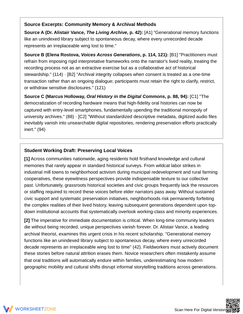 Proven Quote Integration Worksheet | Grade 11 English III - Page 2