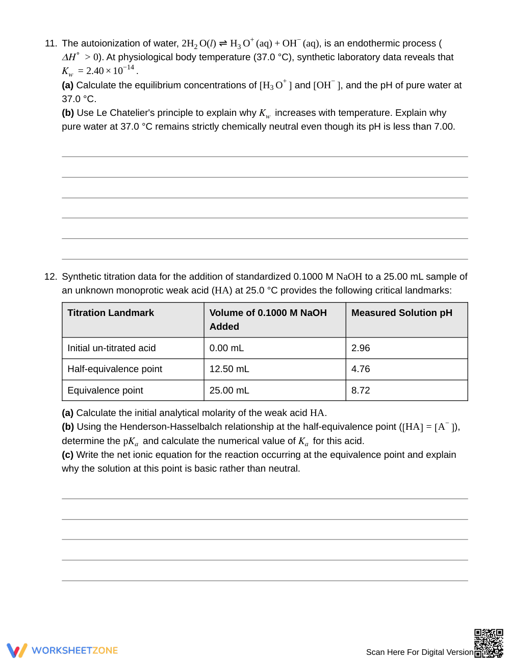 Ready Acid-Base Calculation Worksheet | Grade 11 Chemistry - Page 5