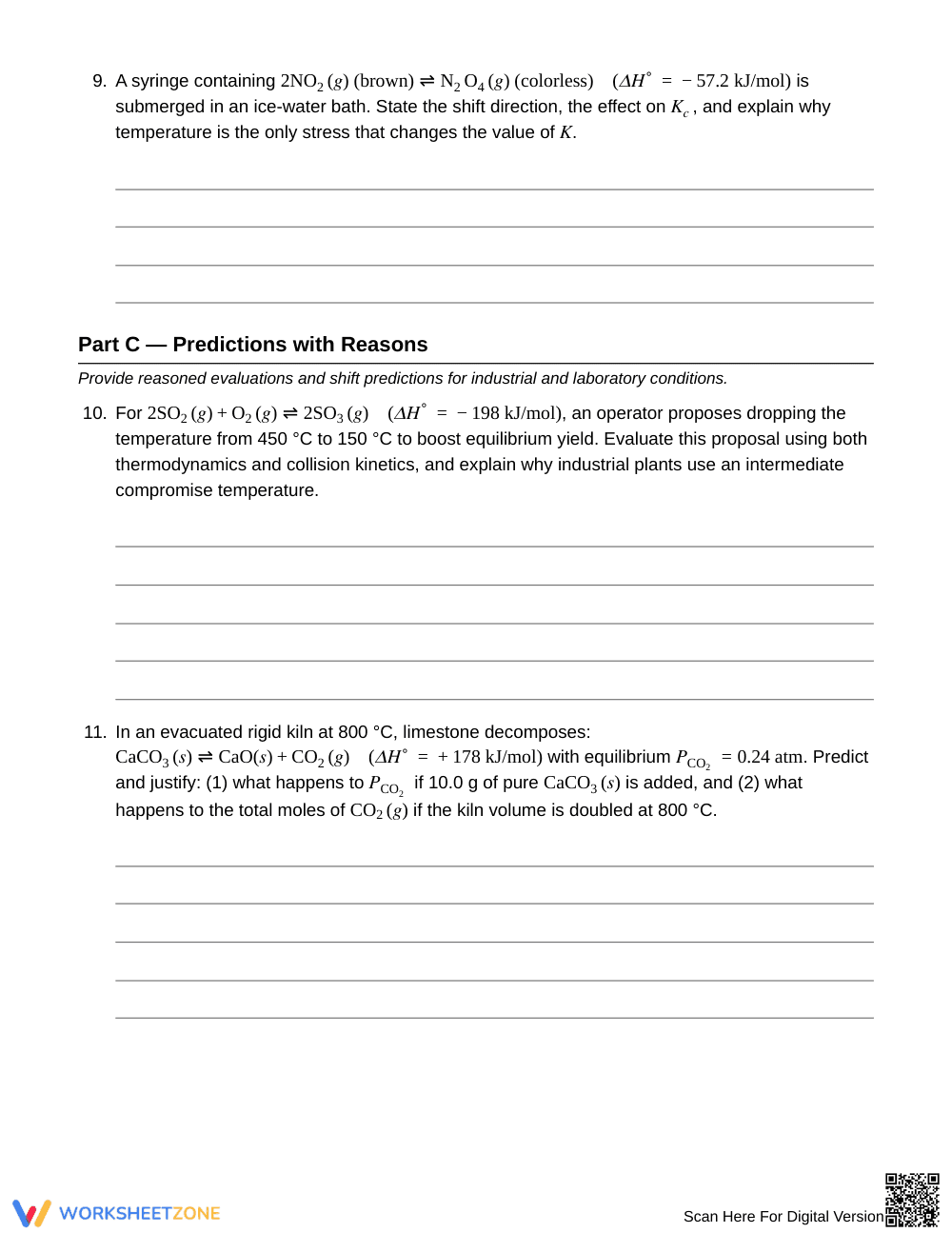 Essential Equilibrium Shifts Worksheet | Grade 11 Chemistry - Page 4