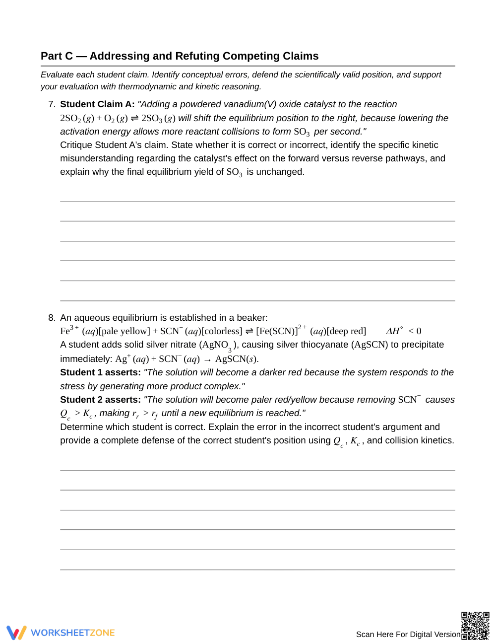 Essential Equilibrium Shift Worksheet | Grade 11 Chemistry - Page 5