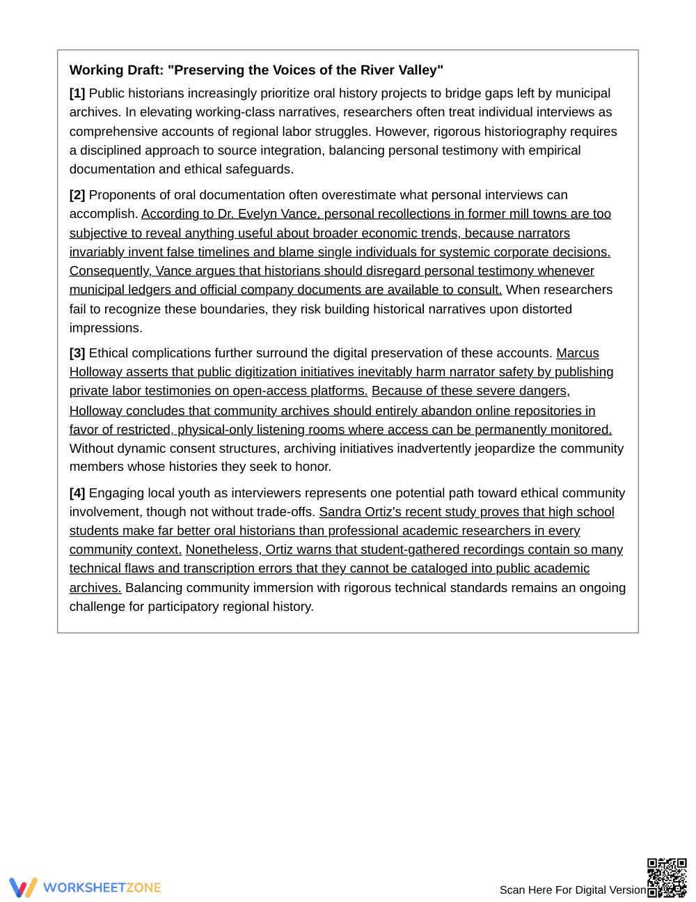 Proven Paraphrase Scope Worksheet | Grade 11 English III - Page 3