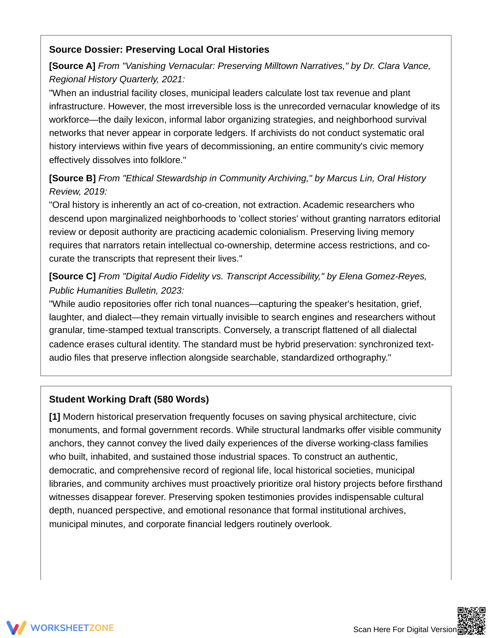 Ready Quote Integration Worksheet | Grade 11 English III - Page 2