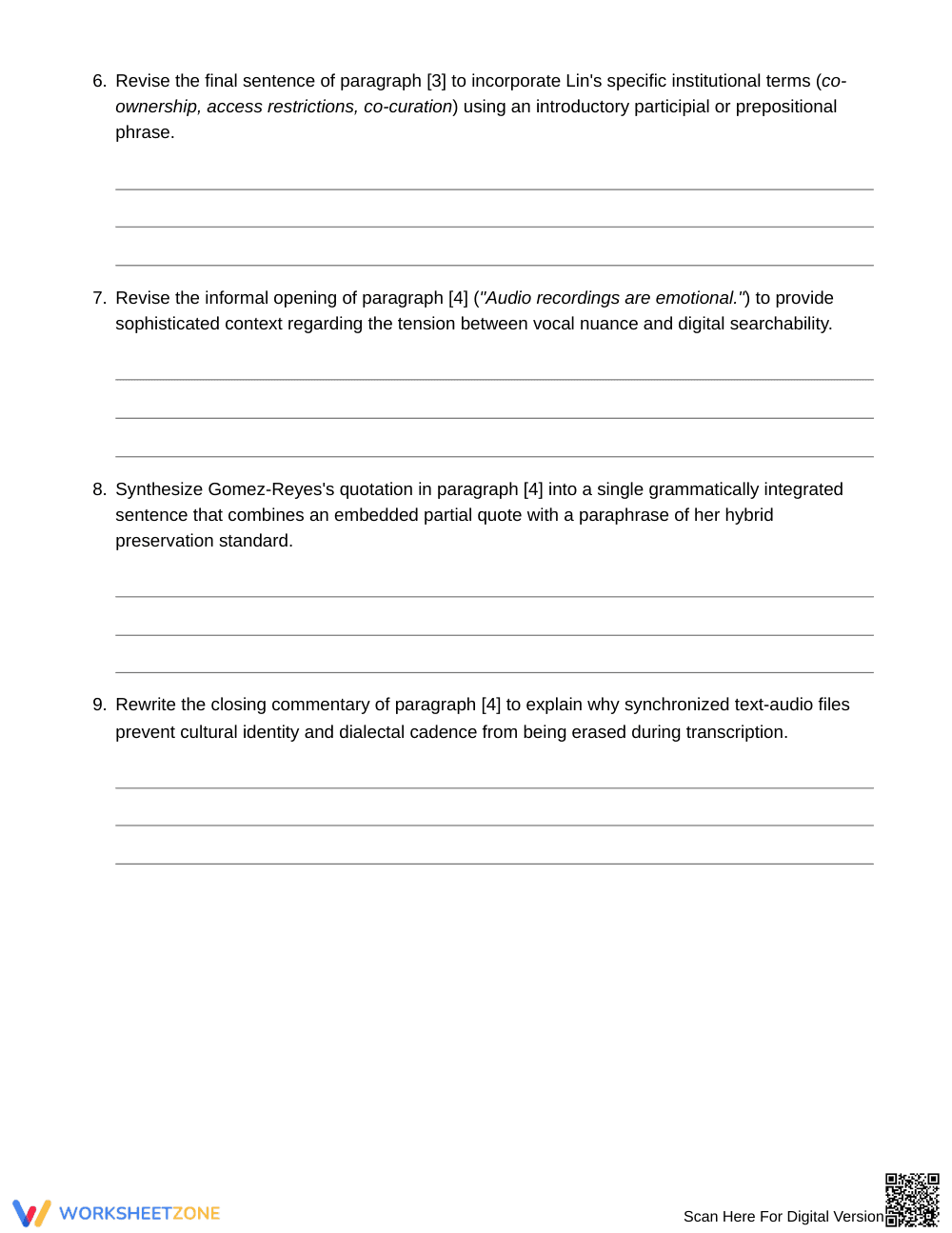 Ready Quote Integration Worksheet | Grade 11 English III - Page 6