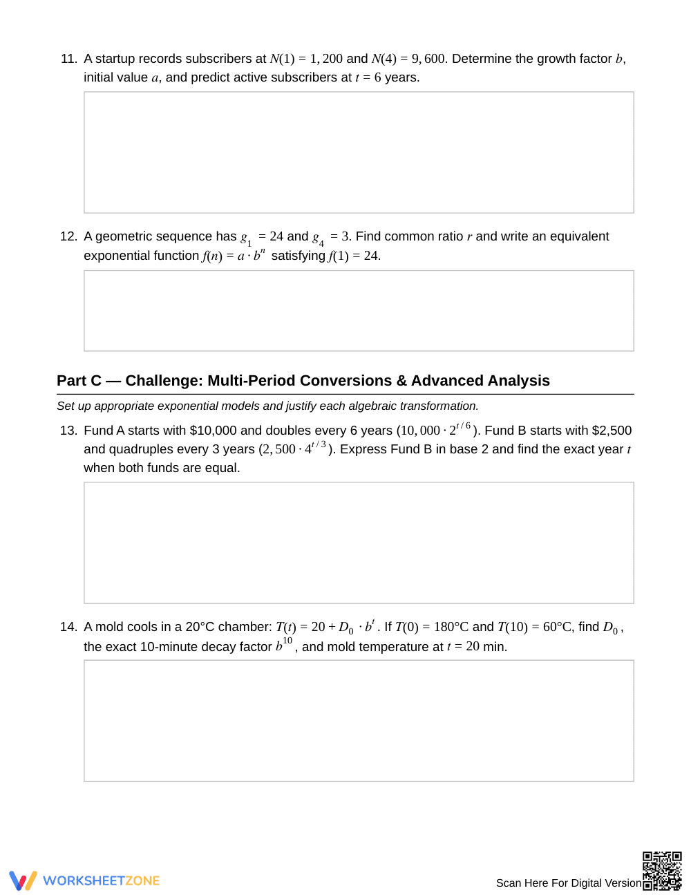Proven Exponential Models Worksheet | Grade 11 Algebra II - Page 4