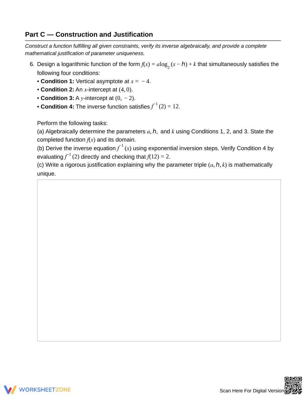 Complete Log Parameters Worksheet | Grade 11 Algebra II - Page 5