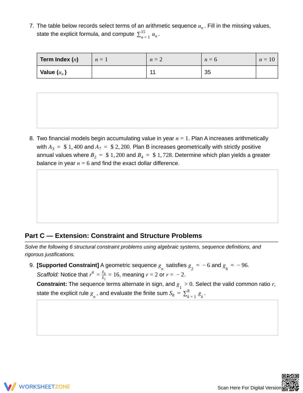 Proven Nonconsecutive Terms Worksheet | Grade 11 Algebra II - Page 3